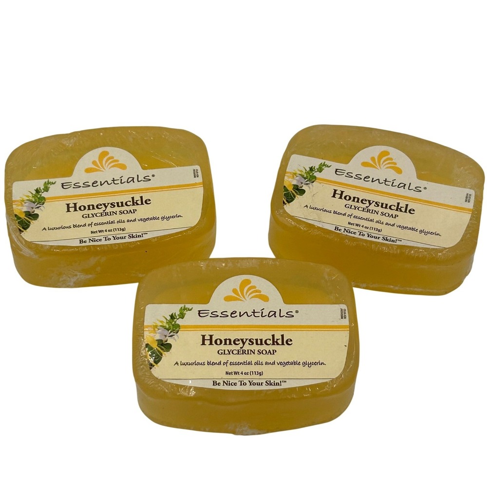 Essentials Honeysuckle Glycerin Soap Bar 3-Pack SLS Free